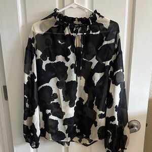 Sanctuary Black and Cream Patterned Blouse